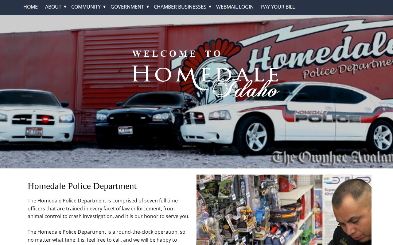 Homedale Police Department official source for Homedale arrest records