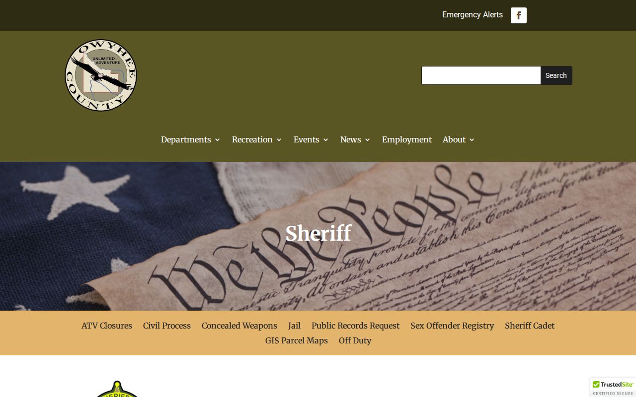 Owyhee County Sheriff official source for Murphy arrest and custody records