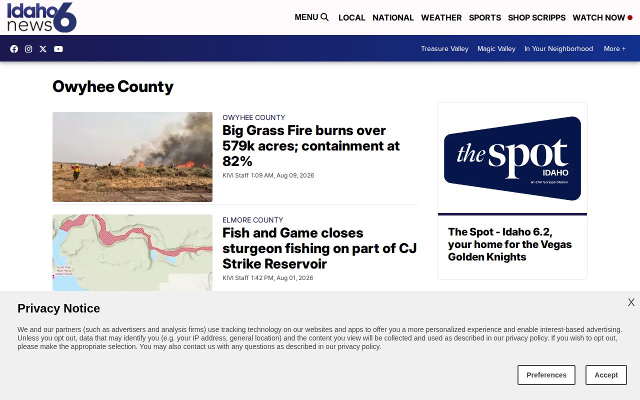 KIVI Owyhee County crime news index for regional arrest coverage